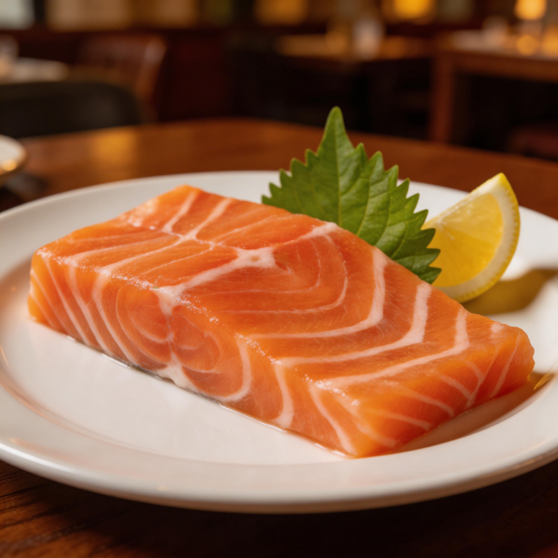 鲜嫩三文鱼刺身图片