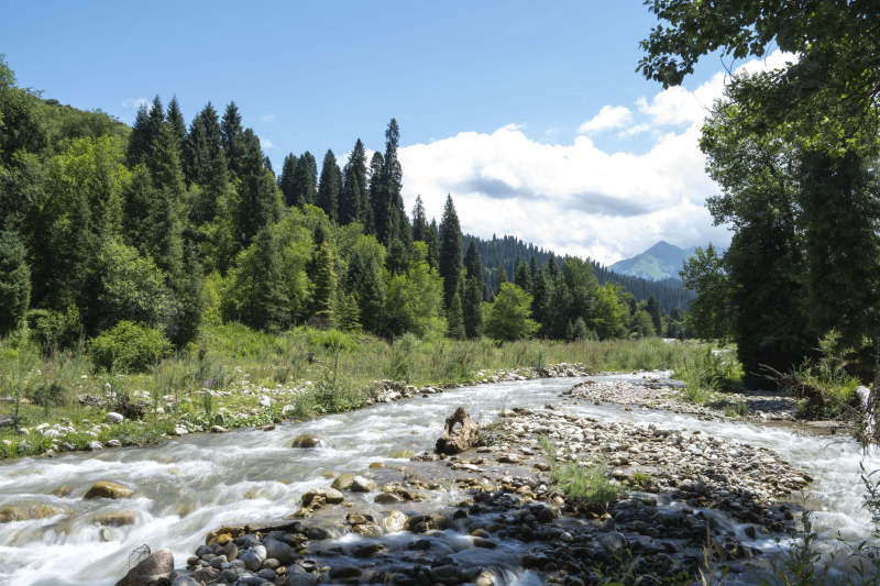 山间溪流美景图片
