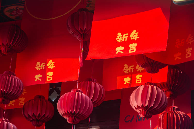 新年大吉 红灯高挂图片