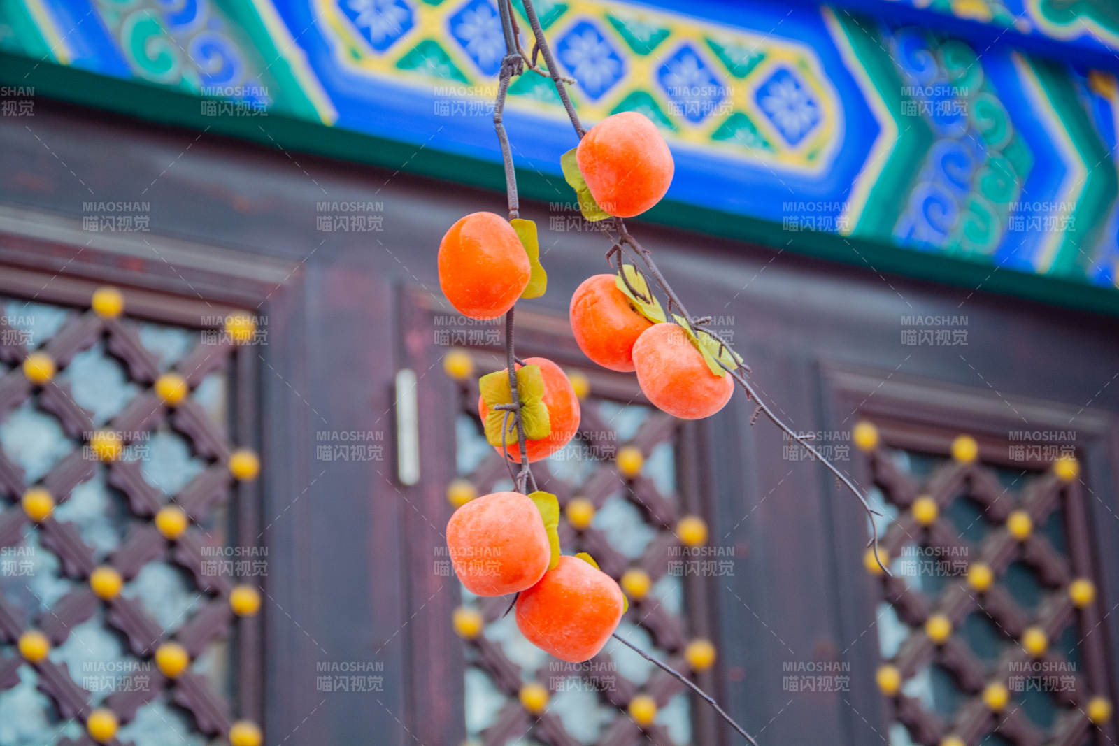 柿子挂门檐图片