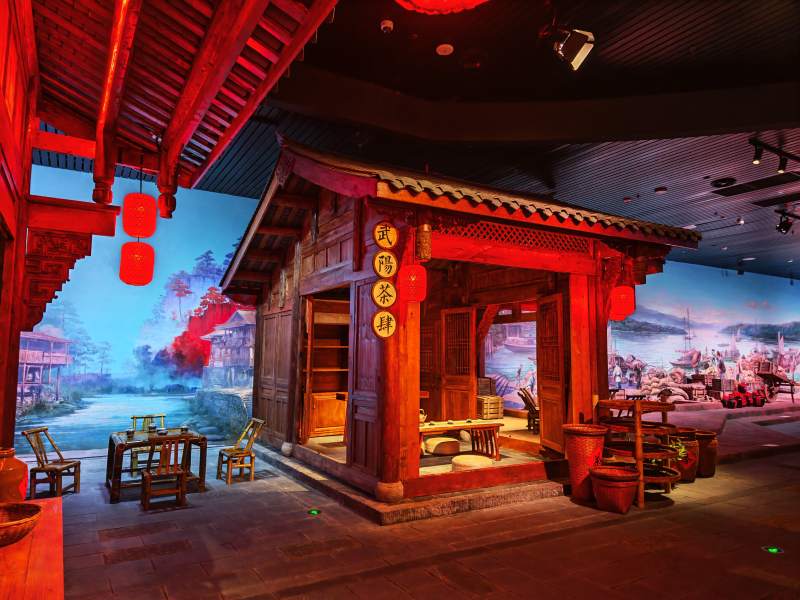 古风茶肆夜景图片