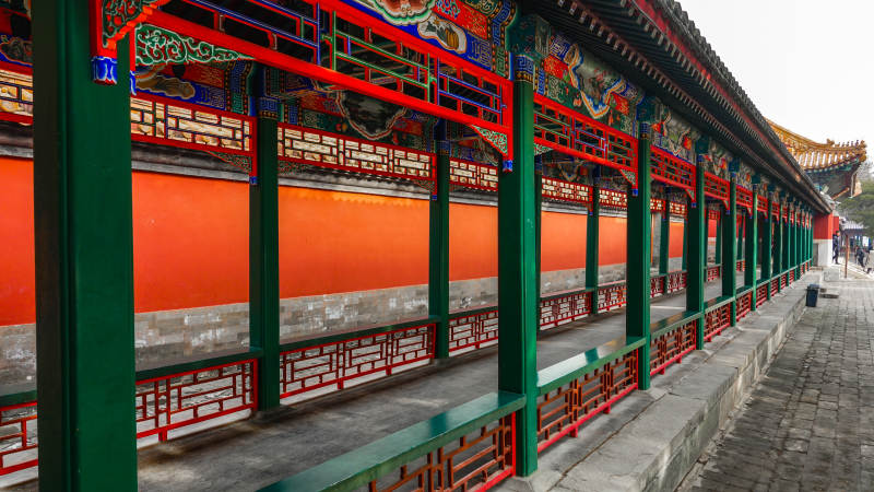 故宫长廊美景图片