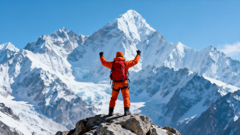 登顶雪山 征服高峰图片