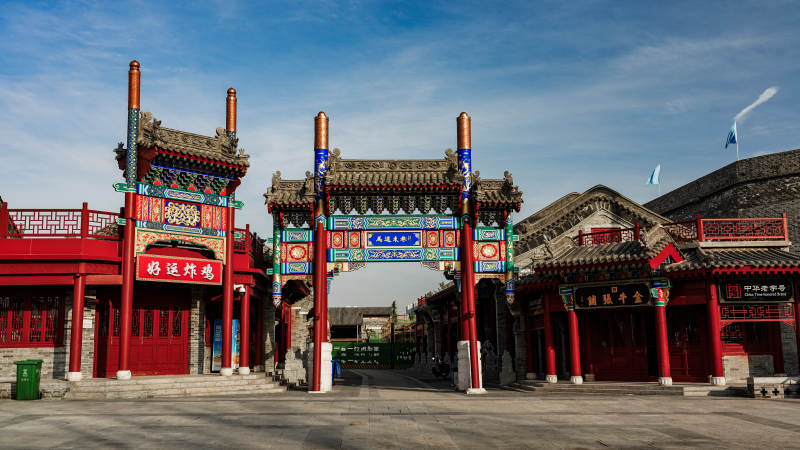 古色古香的庙宇入口图片