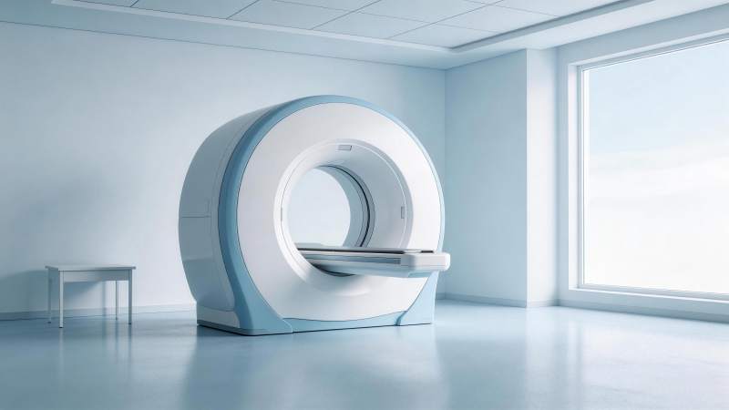 现代医疗室内磁共振成像设备静置场景图片