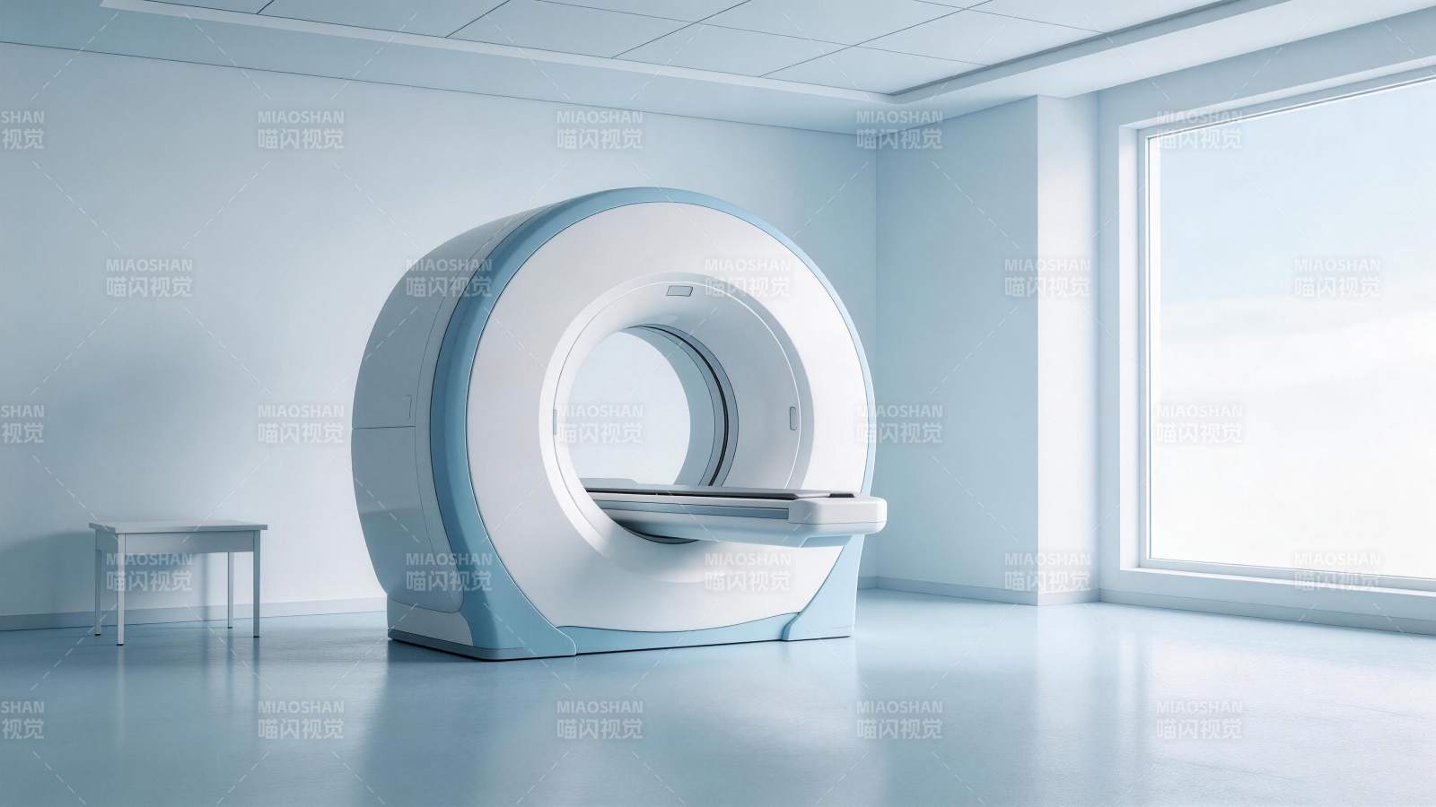 现代医疗室内磁共振成像设备静置场景图片