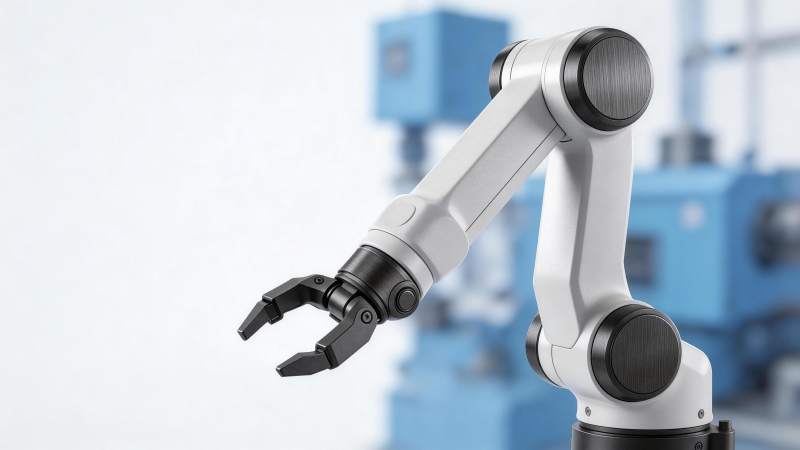 工业机械臂特写展示精密抓取结构图片