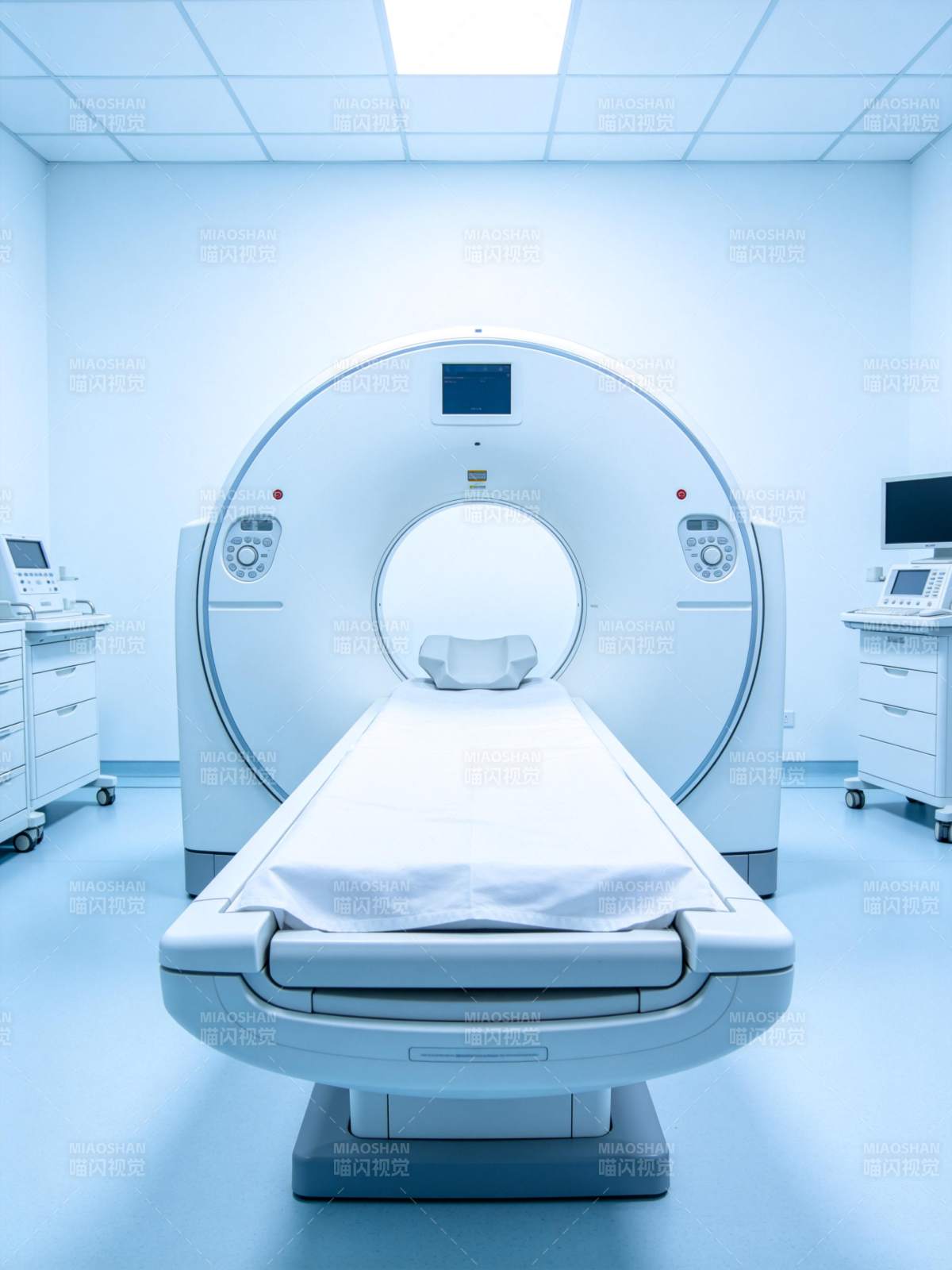 医院CT扫描设备与检查床全景展示图片