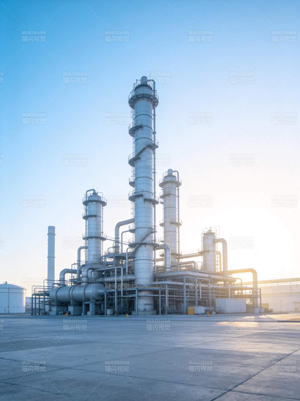 大型工业厂区高塔管道设施全景图片
