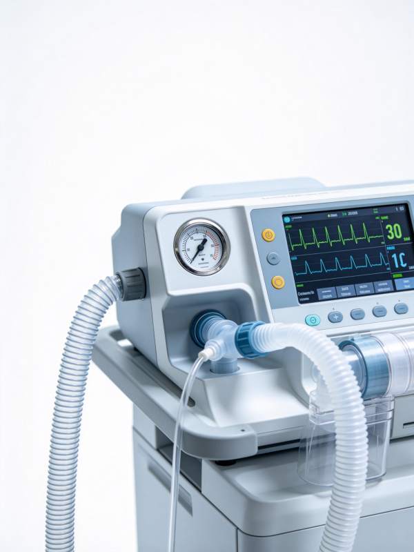 医疗监护设备显示心电波形与参数读数图片