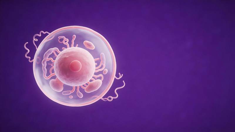 细胞结构三维示意图展示细胞核与细胞器图片