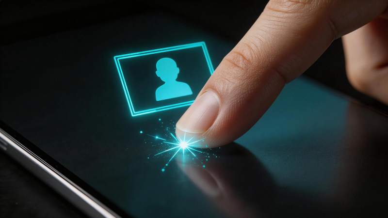 手指触碰屏幕激活用户头像图标图片