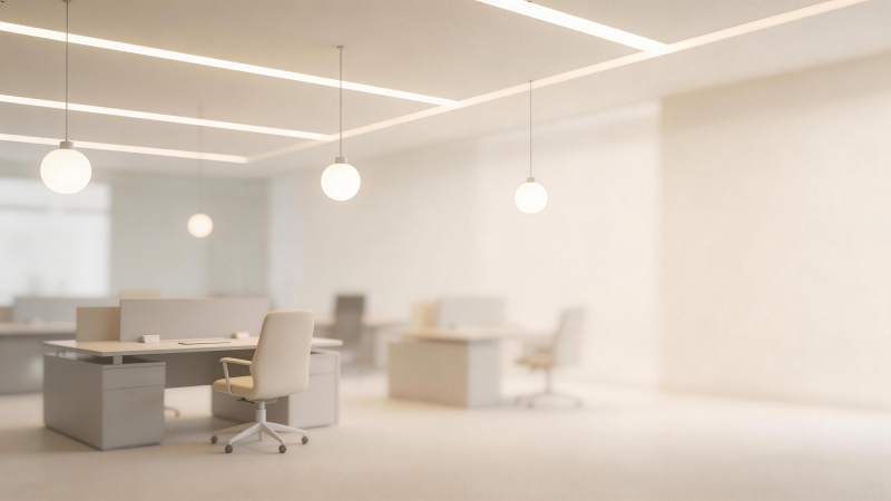 现代简约风格开放式办公空间内部场景图片