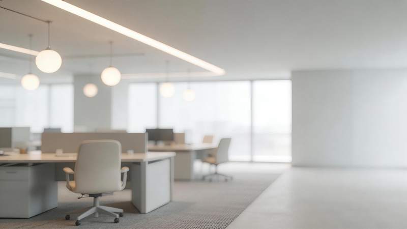 现代简约风格开放式办公空间内部场景图片