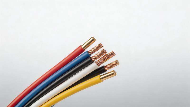 五色绝缘电线铜芯裸露特写展示图片