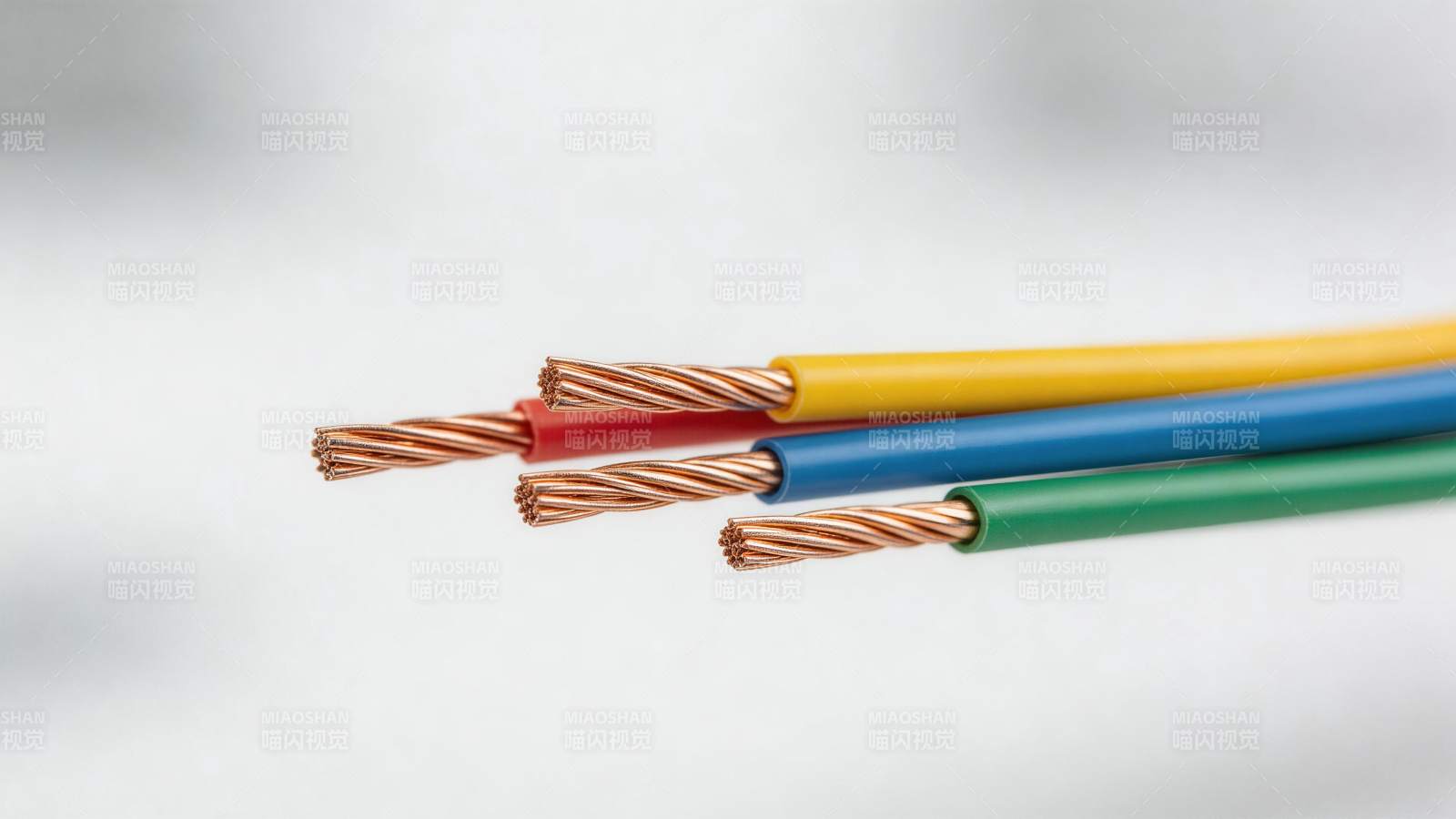 四色绝缘铜芯电线特写展示图片