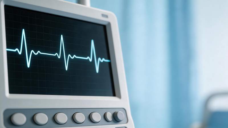 心电监护仪屏幕显示清晰心率波形图图片