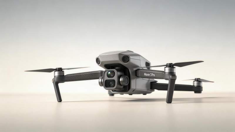 灰色Mavic 3 Pro无人机正面特写图片