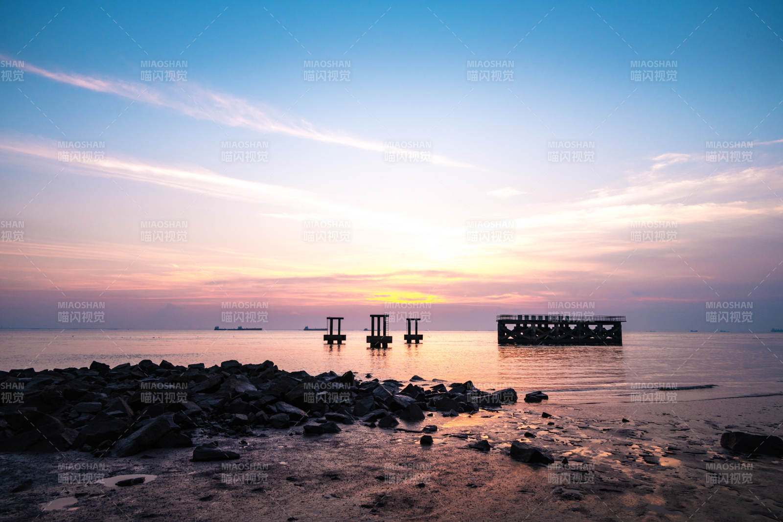 日落海景静谧美图片