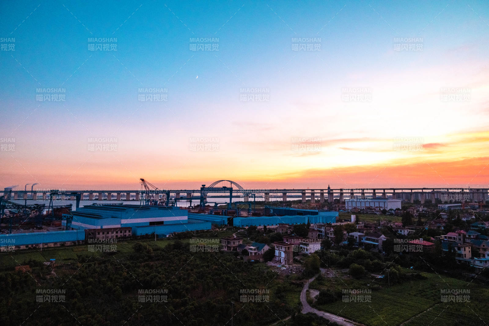 港口日落美景图片