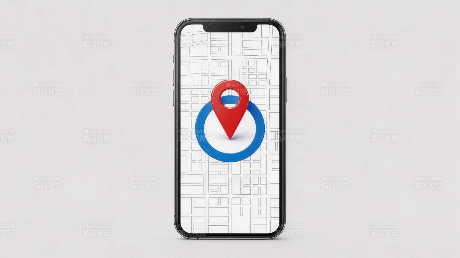 智能手机屏幕显示地图定位图标界面图片