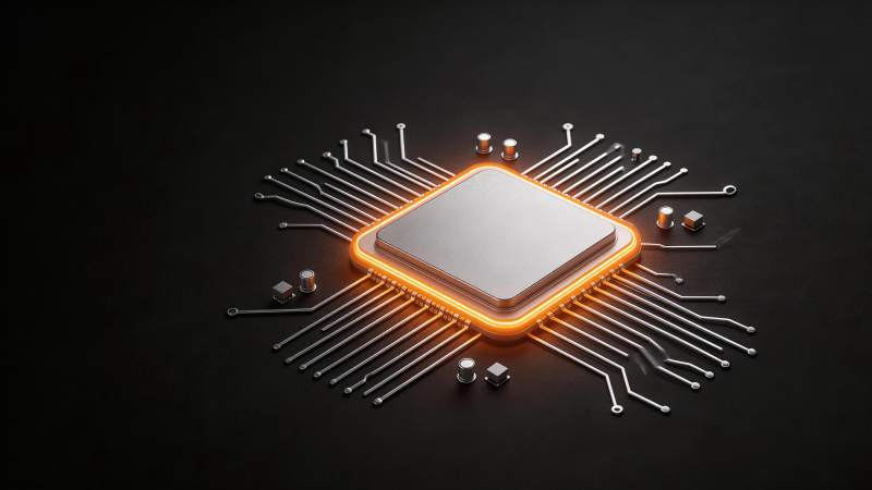 发光芯片与电路连接的科技特写图像图片