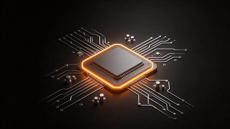 发光芯片与电路板连接结构特写图片