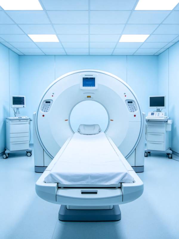 医院CT扫描室内部设备全景展示图片