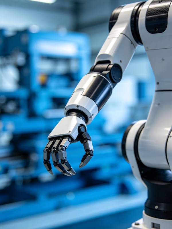 工业机械臂在工厂环境中展示精密结构图片