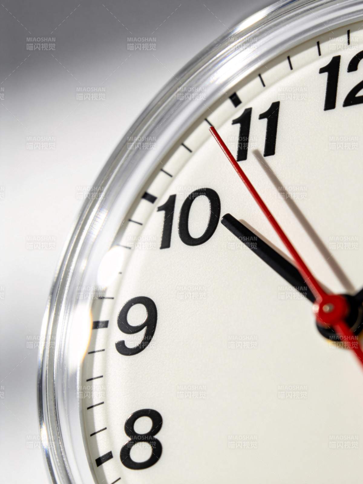 白色表盘机械钟表特写显示时间细节图片