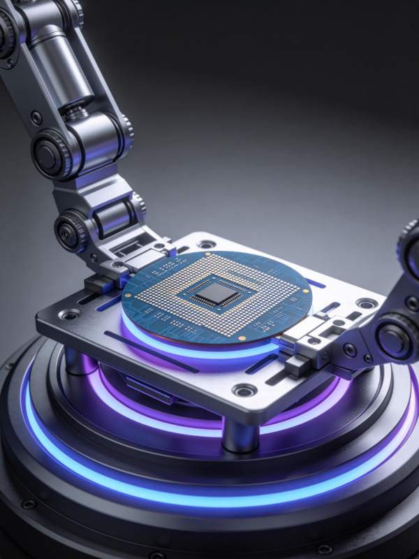 机械臂精准操作芯片封装平台图片