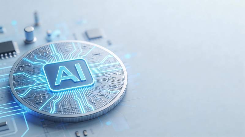 人工智能芯片与电路板集成特写展示图片