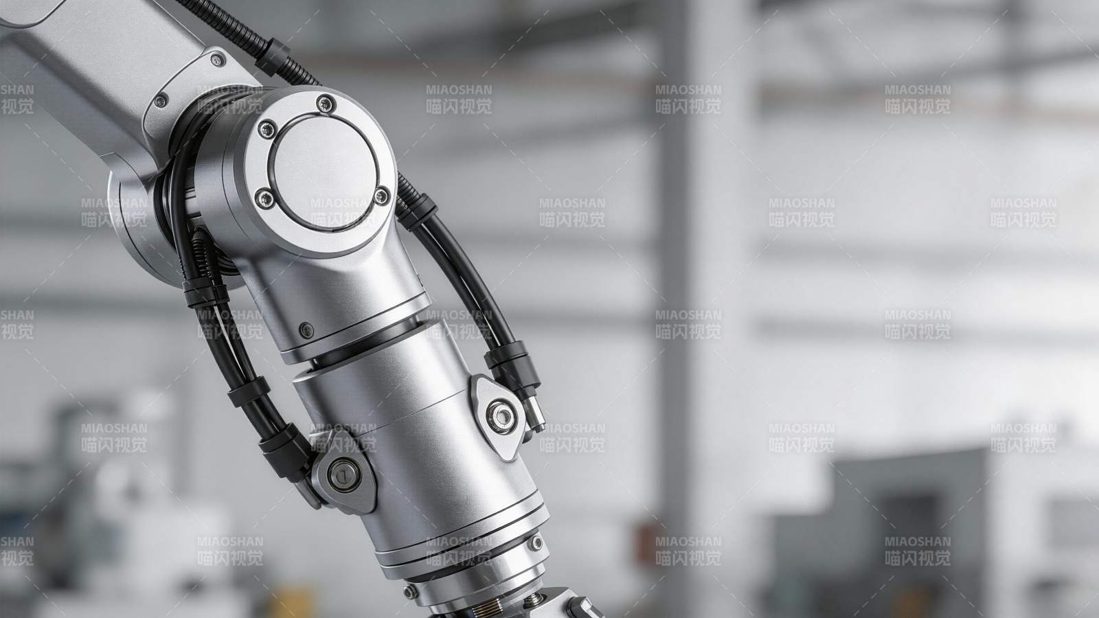 工业机械臂关节特写展示精密金属结构图片