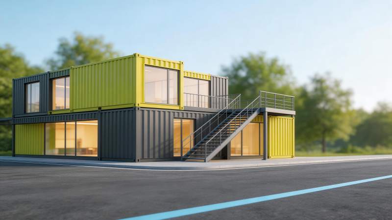 集装箱组合式两层现代建筑外观图片