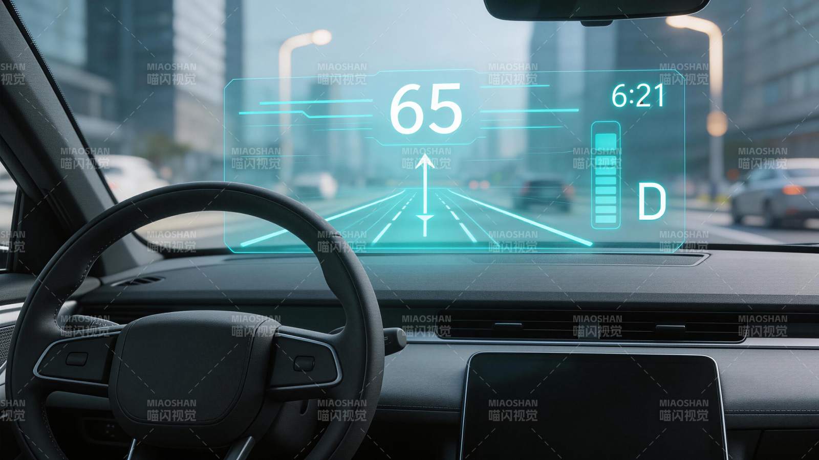 车载抬头显示器显示车速与导航信息图片