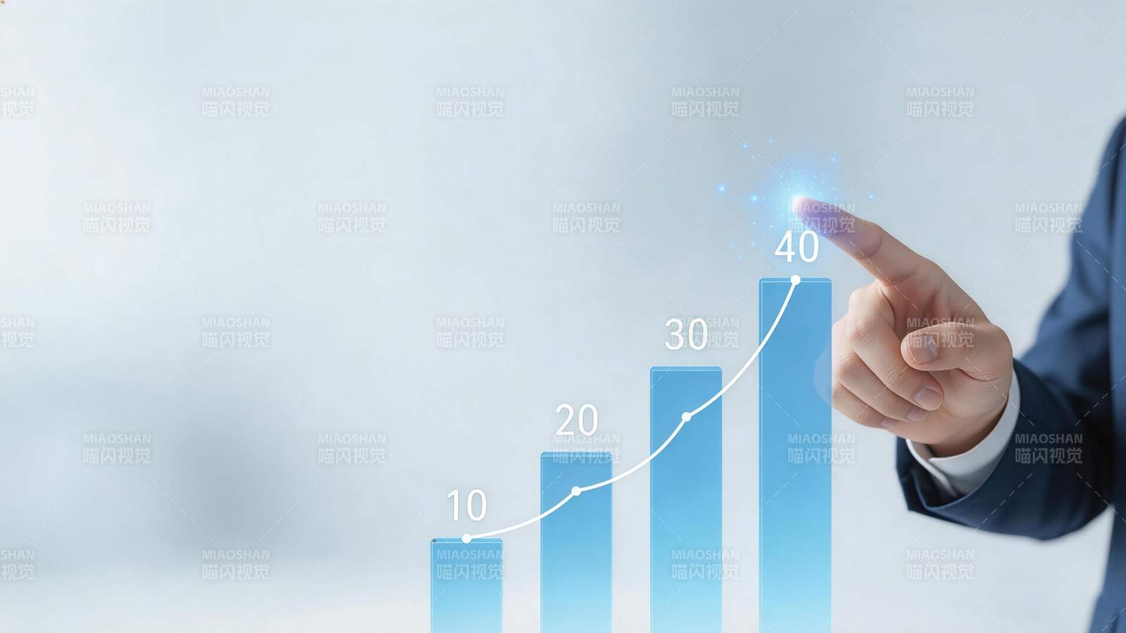 商务人士触碰上升趋势数据图表图片