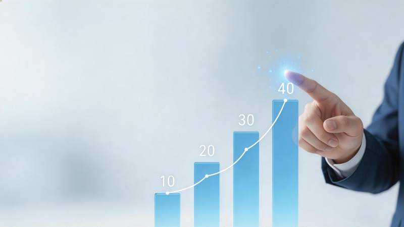 商务人士触碰上升趋势数据图表图片