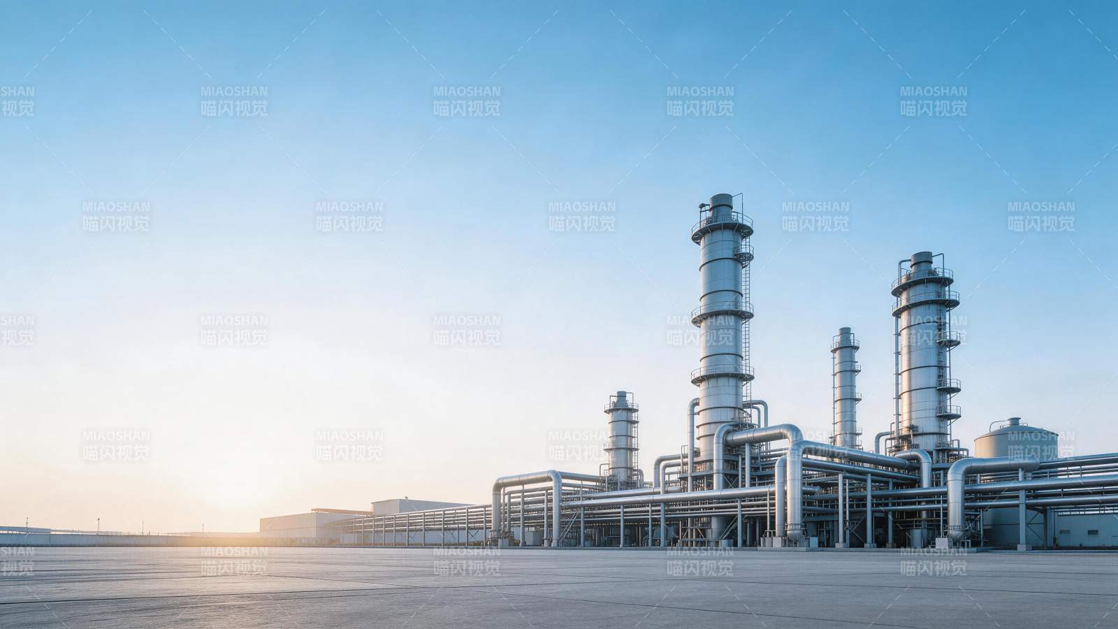 大型工业厂区高塔管道设施全景图片