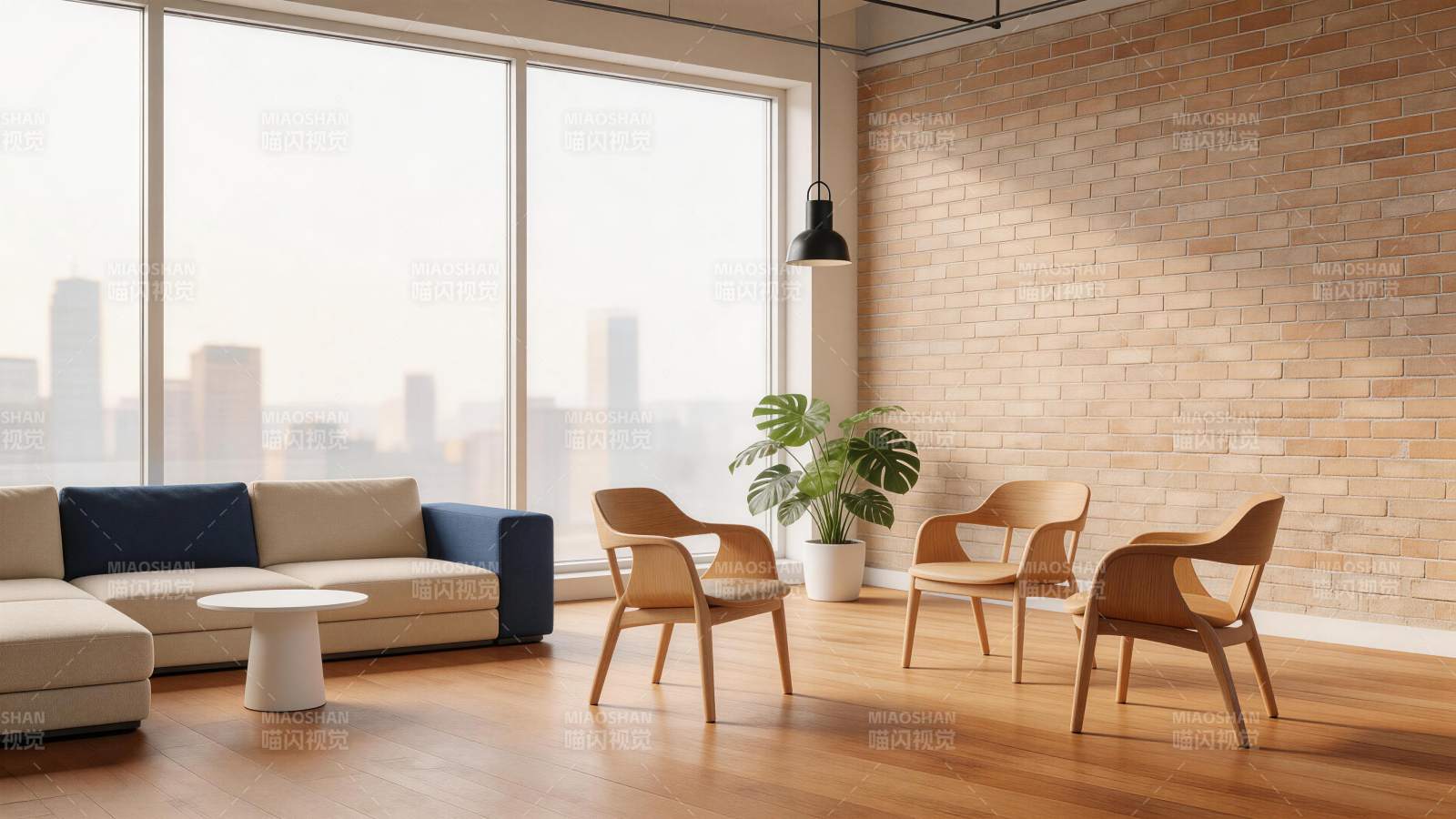 现代简约风格室内客厅空间设计展示图片