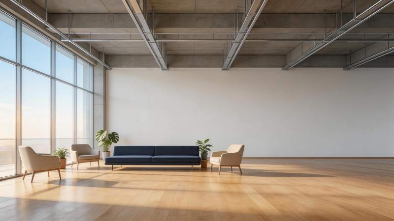 现代简约风格室内空间布置与自然采光效果图片