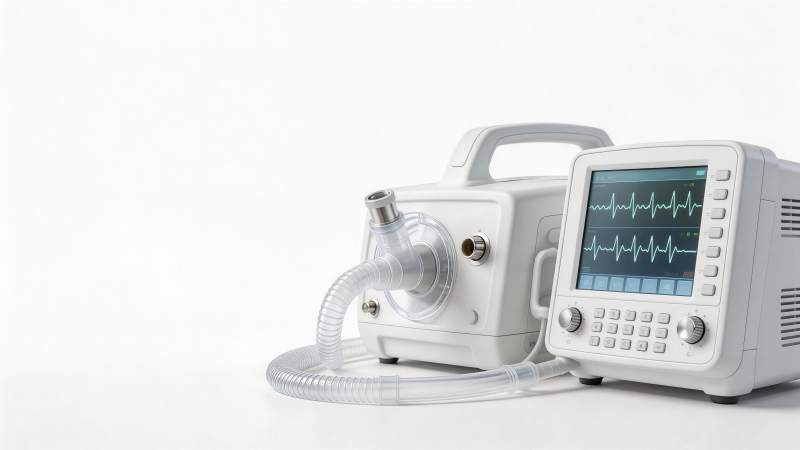 白色医疗监护设备与呼吸管路组合展示图片