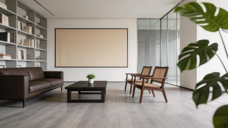 现代简约风格室内客厅空间布局展示图片