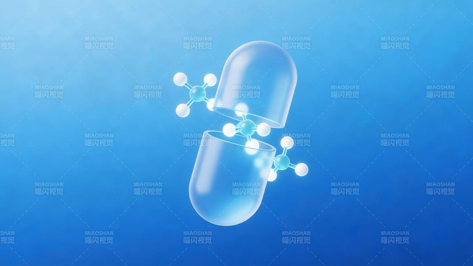 透明胶囊内部释放分子结构示意图图片