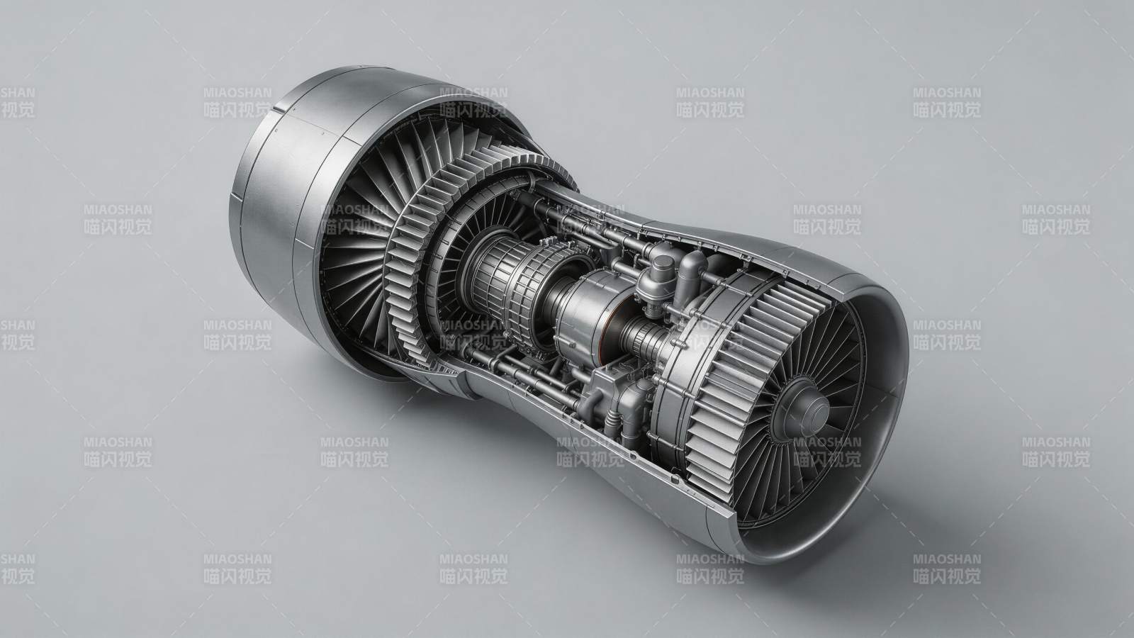 航空发动机剖面结构展示图图片