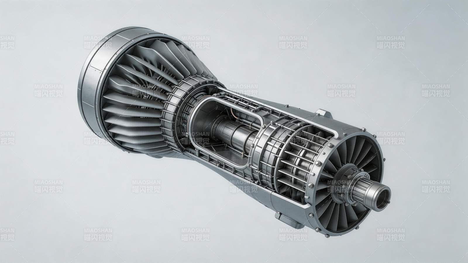 航空发动机剖面结构展示图图片