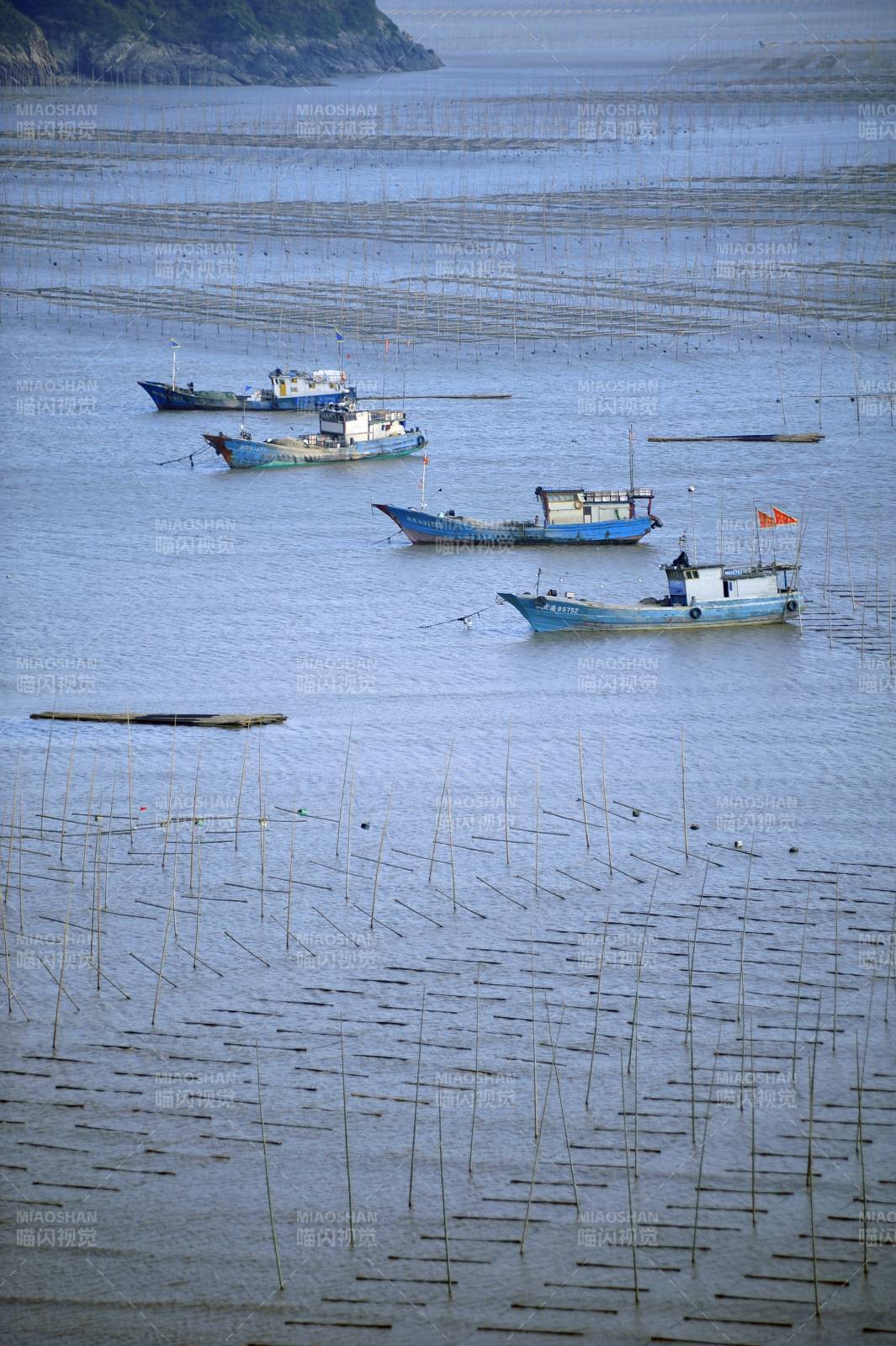 海上渔舟静泊图片