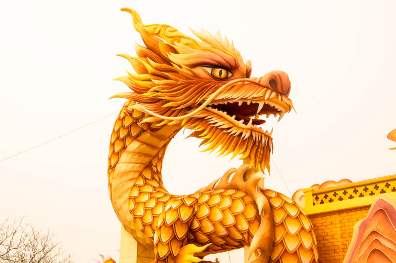 金色巨龙栩栩如生图片