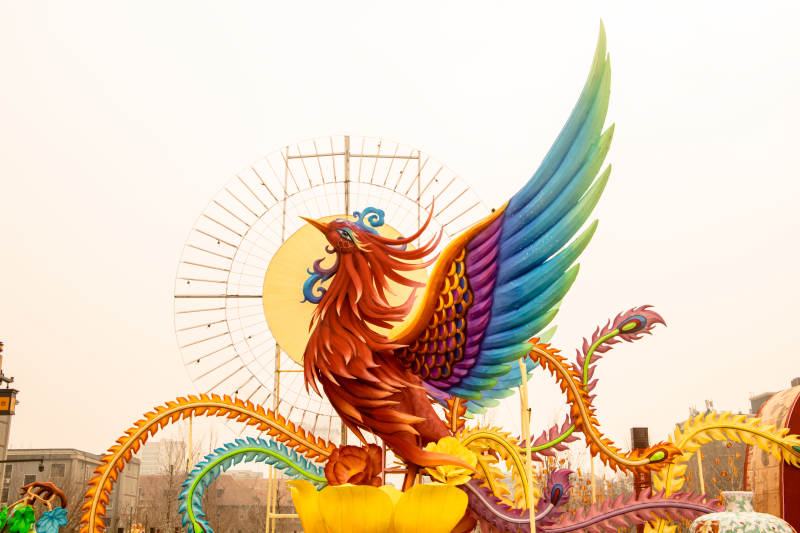 凤凰展翅迎朝阳图片