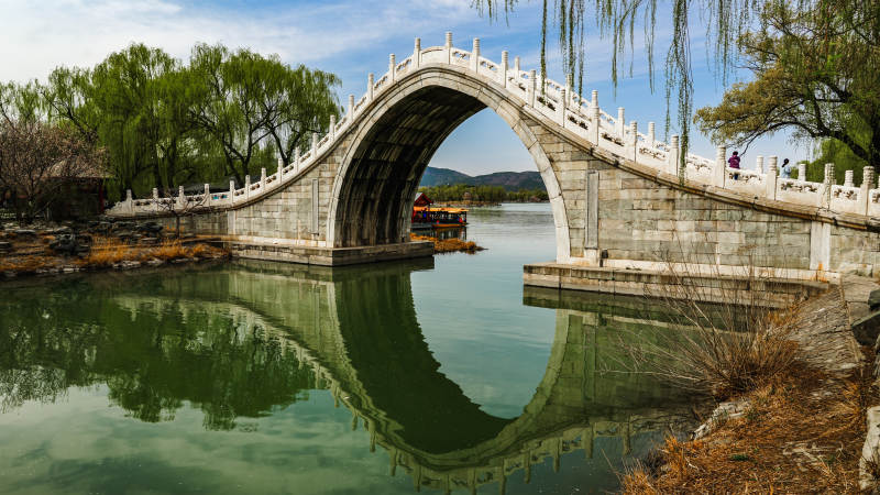 拱桥映水 景美如画图片