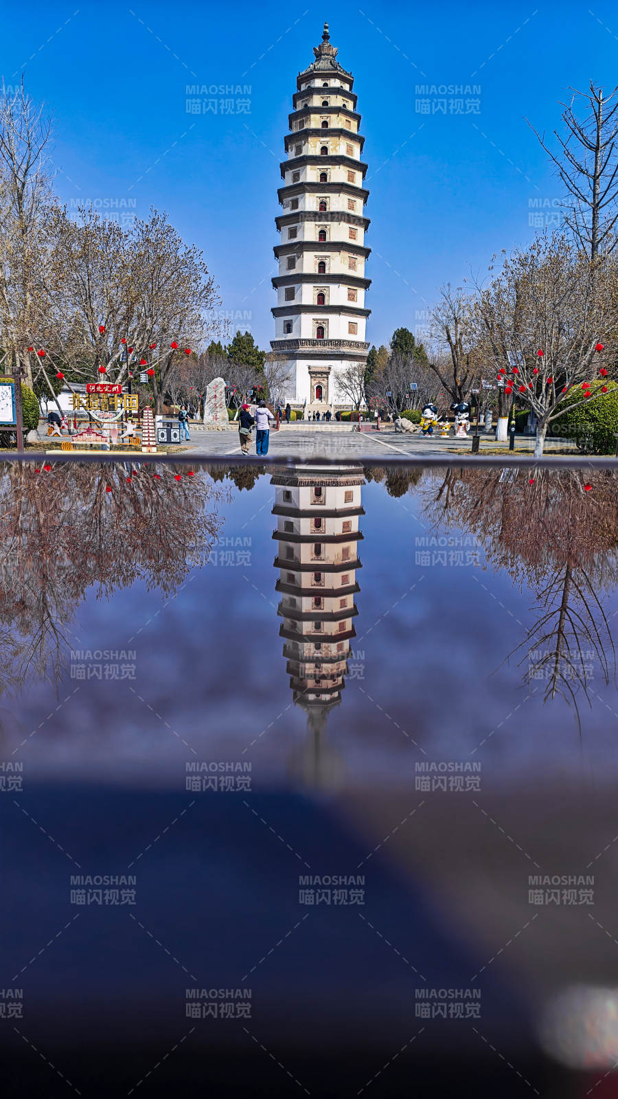 塔影映水 春色宜人图片